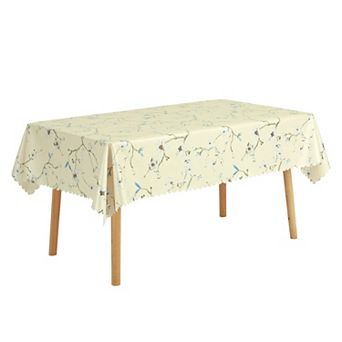 Rectangle Vinyl Tablecloth Wrinkle-resistant Table Cover For Kitchen Or Dining 55"x71"