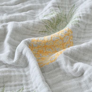 Vintage Cotton Muslin Throw Blanket, Reversible