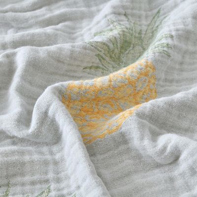 Vintage Cotton Muslin Throw Blanket Reversible