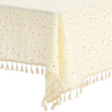 Rectangle Cotton Yellow Restaurant Picnic Party Tablecloth 1 Pc, 35" X 35"