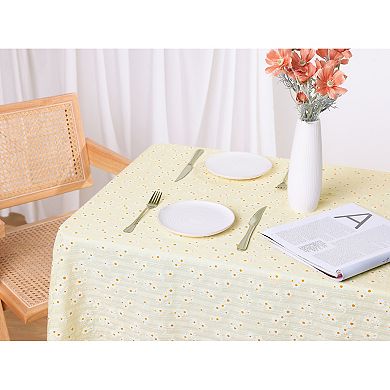 Rectangle Cotton Yellow Restaurant Picnic Party Tablecloth 1 Pc, 35" X 35"