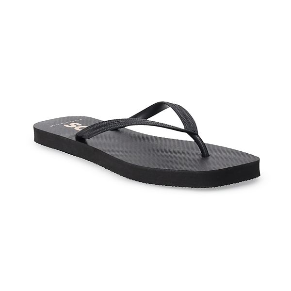 SO® Women's Lannah Flip Flop Sandals - Black (6)
