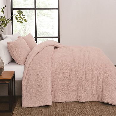 Brooklyn Loom Oversized Marshmallow Sherpa Blush 3-pc. Comforter Set