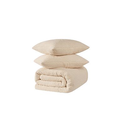 Brooklyn Loom Oversized Marshmallow Sherpa Olive Green 3-pc. Comforter Set