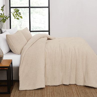 Brooklyn Loom Oversized Marshmallow Sherpa Olive Green 3-pc. Comforter Set