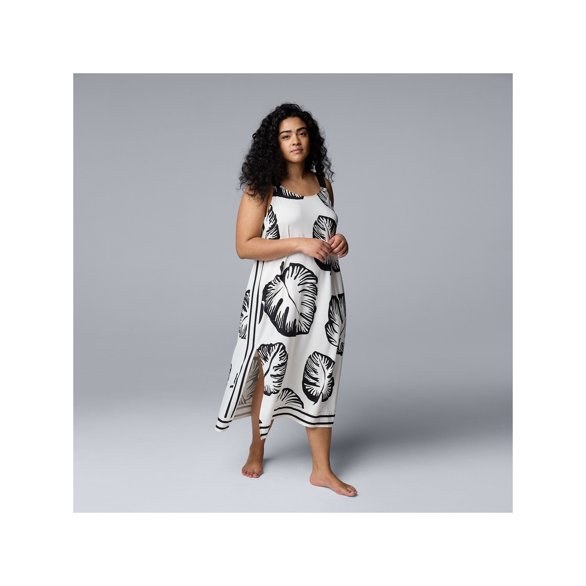 Plus Size Simply Vera Vera Wang Cozy Maxi Chemise Sleep Dress, Womens, Siz