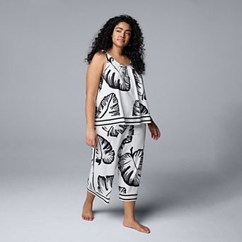 Plus Size Simply Vera Vera Wang 2 pc Tank & Culotte Pants Sleep Set