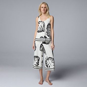 Women's Simply Vera Vera Wang 2 pc Tank & Culotte Pants Sleep Set