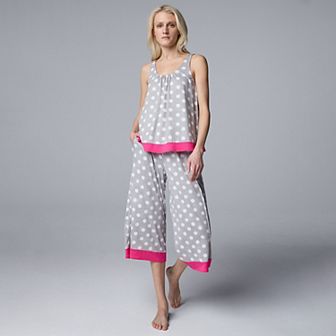 Women's Simply Vera Vera Wang 2 pc Tank & Culotte Pants Sleep Set