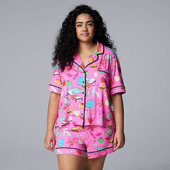 Plus Size Simply Vera Vera Wang 2 pc Top & Boxer Sleep Set