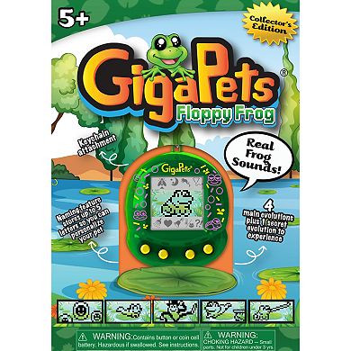Top Secret Toys GigaPets: Floppy Frog - The 90’s GigaPets Reinvented Virtual Interactive Pet Keychain