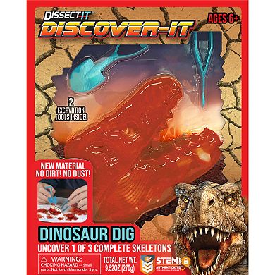 Top Secret Toys Dissect-It: Dino Dig - Discover 3 Dinosaur Skeletons, Hidden Inside A Synthetic T-Rex, STEM