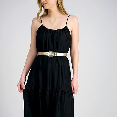 Women's LC Lauren Conrad Metallic Ornate Hammered Buckle Belt