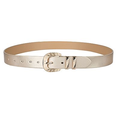 Women's LC Lauren Conrad Metallic Ornate Hammered Buckle Belt