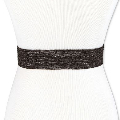Women's LC Lauren Conrad Stretch Woven Straw Wooden Buckle Harness Belt