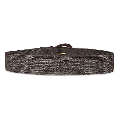 Women's LC Lauren Conrad Stretch Woven Straw Wooden Buckle Harness Belt