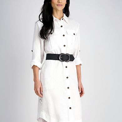 Women's LC Lauren Conrad Stretch Woven Straw Covered Buckle Belt