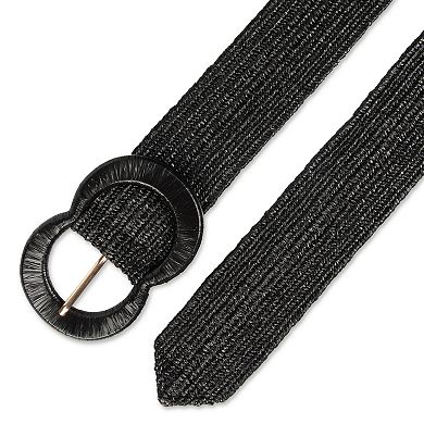 Women's LC Lauren Conrad Stretch Woven Straw Covered Buckle Belt
