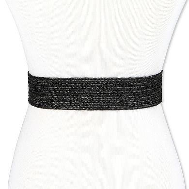 Women's LC Lauren Conrad Stretch Woven Straw Covered Buckle Belt