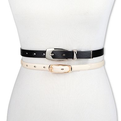 Women's LC Lauren Conrad 2-Pack Reversible Center Bar & Western Skinny Belts