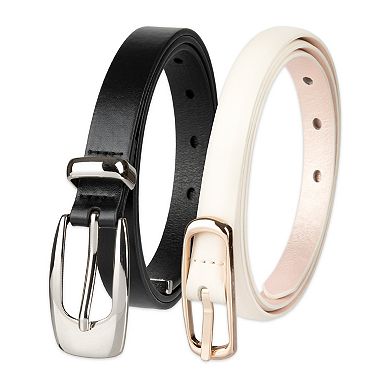 Women's LC Lauren Conrad 2-Pack Reversible Center Bar & Western Skinny Belts