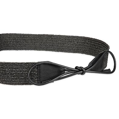 Women's LC Lauren Conrad Woven Stretch Rafia Tie-Front Bow Belt