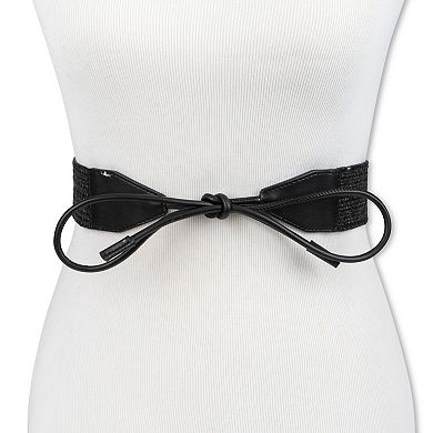 Women's LC Lauren Conrad Woven Stretch Rafia Tie-Front Bow Belt