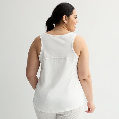 Juniors' Plus Size SO® Relaxed V-Neck Pocket Tank Top
