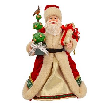Kurt Adler 10.5-Inch Fabriché Musical 12 Days of Christmas Santa Table Decor