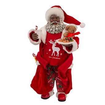Kurt Adler 10.5-Inch Fabriché Santa in Pajamas & Robe Table Decor
