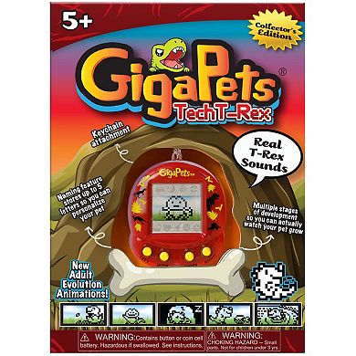 Top Secret Toys GigaPets: Tech T-Rex - The 90’s GigaPets Reinvented, Virtual Interactive Pet Keychain