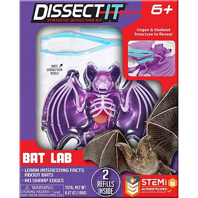 Top Secret Toys Dissect-It: Bat Lab - Synthetic Dissection Kit, Realistic & Safe, STEM