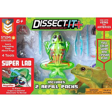 Top Secret Toys Dissect-It: Deluxe Super Frog Lab - Synthetic Dissection Kit, STEM Learning Guide