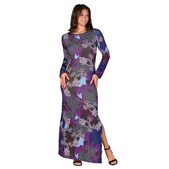 Women's 24Seven Comfort Apparel Side Slit Maxi Dress