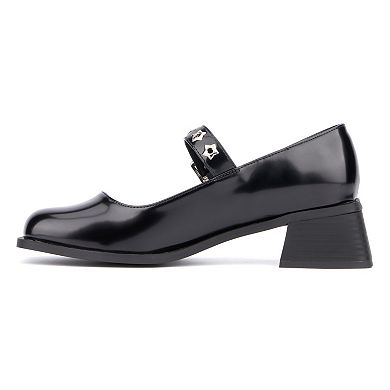 Olivia Miller Asteroid Women's Star Accented Maryjane Block Heels