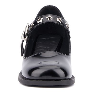 Olivia Miller Asteroid Women's Star Accented Maryjane Block Heels