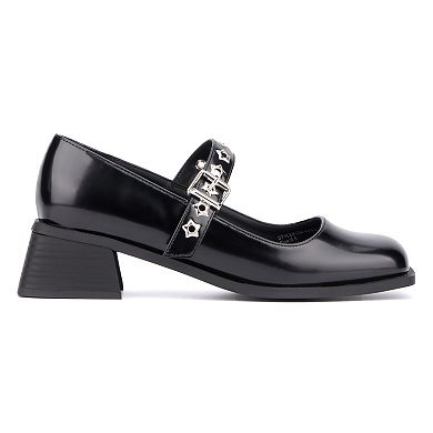 Olivia Miller Asteroid Women's Star Accented Maryjane Block Heels