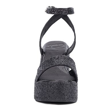 Olivia Miller Capricorn Women's Glittery Block Platform Sandals