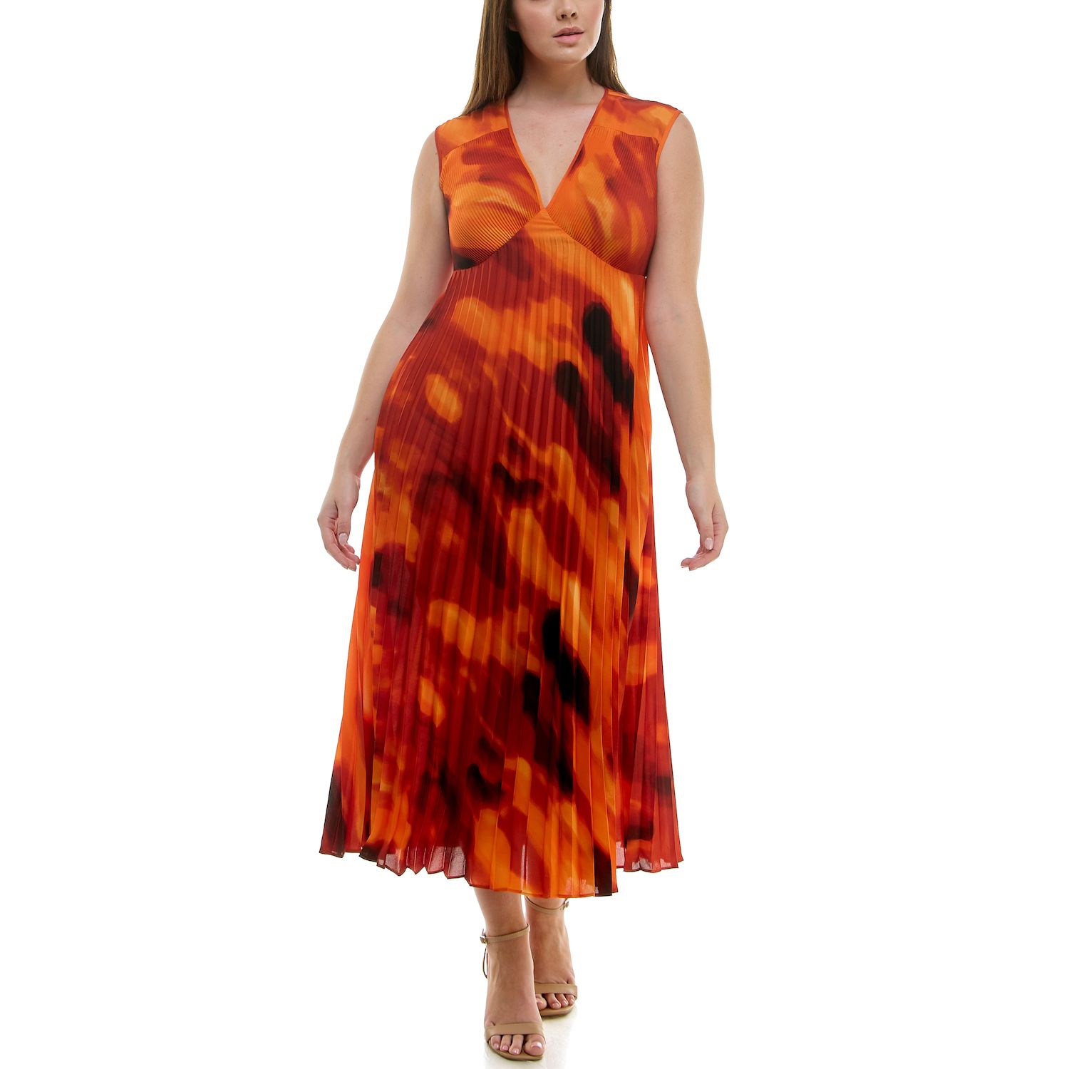 Женские платья Nicole Miller Sleeveless Pleated Dress