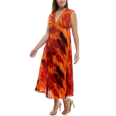 Women's Nicole Miller Sleeveless Pleated Dress