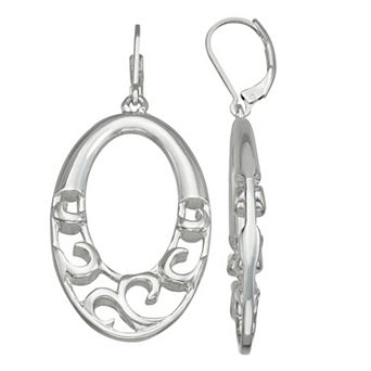 Napier Silver Tone Drop Dangle Earrings