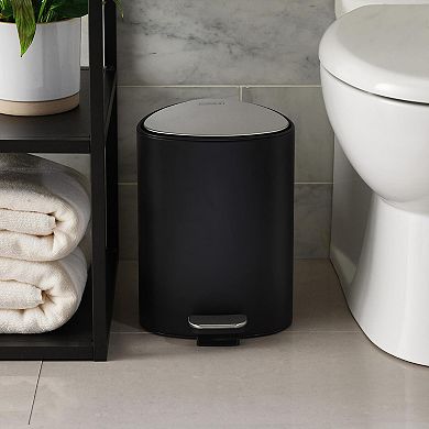 Joseph Joseph EasyStore Steel 5-Liter Pedal Bathroom Trash Can with Liner Storage