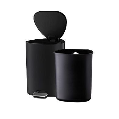 Joseph Joseph EasyStore Steel 5-Liter Pedal Bathroom Trash Can with Liner Storage