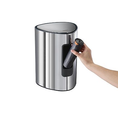 Joseph Joseph EasyStore Luxe Stainless Steel 5-Liter Pedal Bathroom Trash Can with Liner Storage
