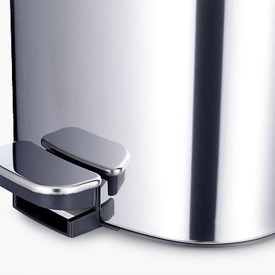Joseph Joseph EasyStore Luxe Stainless Steel 5-Liter Pedal Bathroom Trash Can with Liner Storage