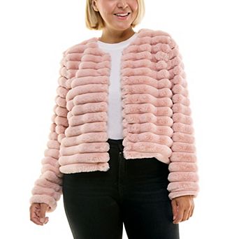 Plus Size Nina Leonard Long Sleeve Faux Fur Bolero