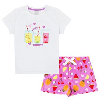 Girls 4-16 Jellifish Pajama Shirt & Fleece Pajama Shorts Set