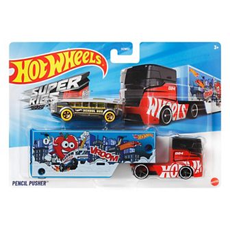 Hot Wheels 1:16 Super Rigs 2 pc Toy Car and Transporter Set - Styles May Vary