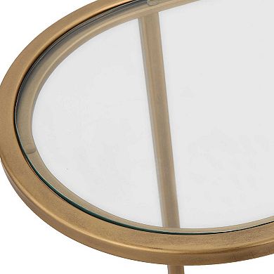 Gold-Tone Nesting Drink Tables - Set of 2