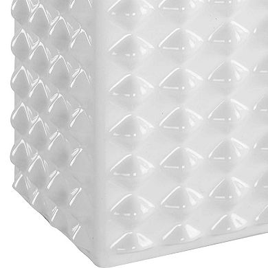 White Diamond-Textured Table Lamp
